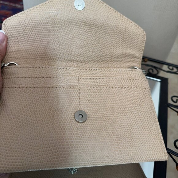 Danielle Nicole Envelope Crossbody Tan Faux Leather Studded with Chain Strap - Picture 12 of 13